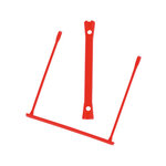 Relieur fasteneur q-connect d-clips plastique intérieur métallique pliable en tout sens coloris rouge boîte 100 unités