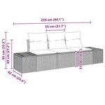 vidaXL Ensemble de canapés de jardin 3 pièces avec coussins  rotin poly marron