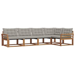 vidaXL Ensemble de canapés d'extérieur 5 pc Gris Naturel et Clair