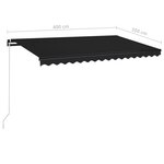 vidaXL Auvent manuel rétractable avec LED 400x350 cm Anthracite