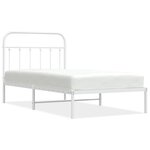 vidaXL Cadre de lit métal sans matelas et tête de lit blanc 100x190 cm