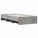 vidaXL Cadre de lit sans matelas gris béton 75x190cm bois d'ingénierie