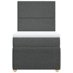 vidaXL Sommier à lattes de lit avec matelas Gris foncé 80x200 cm Tissu