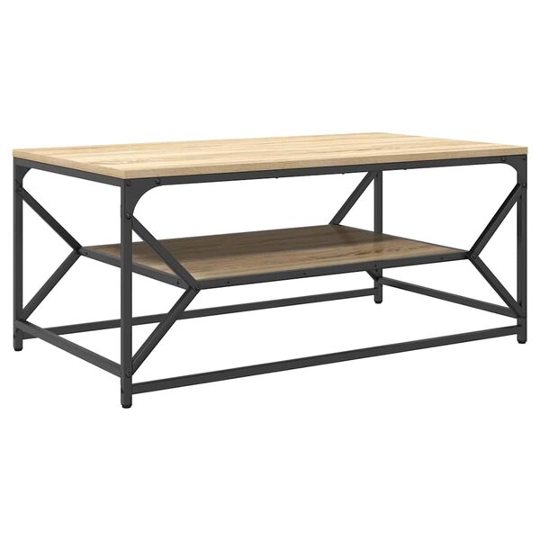 vidaXL Table Basse avec Étagère Chêne Sonoma 90x50x40 cm Bois d'ingénierie