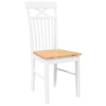 vidaXL Chaises à manger 2 Pièces blanc bois massif caoutchouc