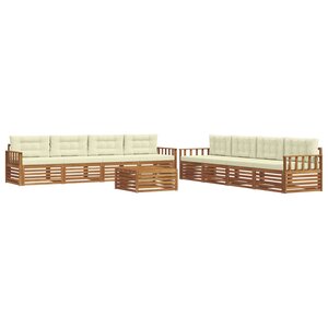 vidaXL Ensemble de canapés d'extérieur 9 pc Naturel et Crème