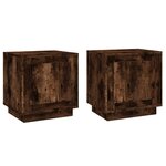 vidaXL Tables de chevet 2 Pièces chêne fumé 44x35x45 cm bois d'ingénierie