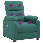 vidaXL Fauteuil de massage Vert foncé Tissu
