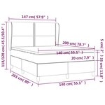 vidaXL Sommier à lattes de lit avec matelas Gris clair 140x200cm Tissu