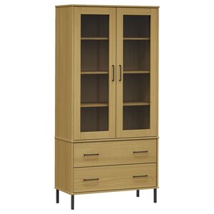vidaXL Bibliothèque avec pieds en métal Marron 85x35x172 5cm Bois OSLO