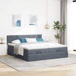 VidaXL Cadre de lit ottoman avec matelas gris foncé 180x200cm velours