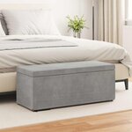 vidaXL Tabouret Gris clair 101 x 41 x 40 cm Velours et Bois Composite