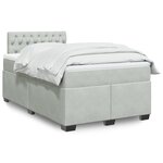 vidaXL Sommier à lattes de lit et matelas gris clair 120x190cm velours
