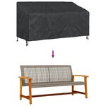 vidaXL Housse de banc de jardin Noir 205 x 85 x 65 / 94 cm Tissu 420D