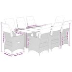 vidaXL Ensemble de bistro de jardin 9 Pièces coussins gris poly rotin