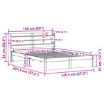 vidaXL Cadre de lit avec tête de lit sans matelas 140x200 cm