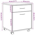 vidaXL Armoire roulante chêne artisanal 45x38x54 cm bois d'ingénierie