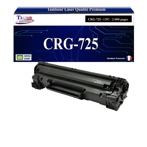 T3AZUR - Toner compatible avec Canon 728/ 725/ 726 pour Canon LBP-3108  LBP-3150  LBP-3250  LBP-6000 Noir - 2 000p