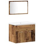 vidaXL Ensemble de mobilier de salle de bain 3 Pièces Bois Ancien