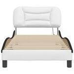 vidaXL Cadre de lit avec LED sans matelas blanc et noir 90x200 cm