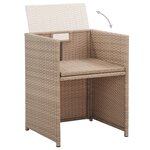vidaXL Salon de jardin avec coussins 15 Pièces Résine tressée Beige