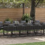 vidaXL Ensemble de salle à manger de jardin de 22 pièces avec coussins en acier et rotin synthétique