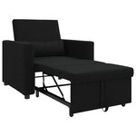 vidaXL Canapé Lit Simple Noir 90 x 165 x 87 cm tissu