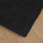 vidaXL Tapis en Fourrure Synthétique de Lapin Olite Noir 160 x 160 cm