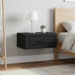 vidaXL Cabinet de chevet mural 2 pièces Noir 49 x 34 5 x 20 cm