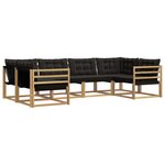 vidaXL Ensemble de canapés d'extérieur 6 pc Blanc et noir