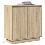 vidaXL Buffet LED Chêne Sonoma 71 x 34 5 x 75 cm Bois d'ingénierie