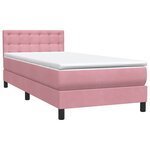 vidaXL Sommier à lattes de lit avec matelas rose 100x220 cm velours