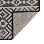 vidaXL Tapis à tissage plat d'extérieur 160x230 cm Rayures noires