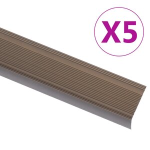 vidaXL Nez de marche Forme en L 5 pcs Aluminium 90 cm Marron