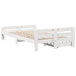 vidaXL Cadre de lit sans matelas blanc 135x190 cm bois de pin massif