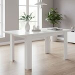 Table à manger extensible 120x80 blanche 6 places