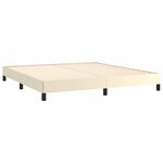 vidaXL Lit à sommier tapissier avec matelas Crème 180x200cm Similicuir