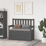 vidaXL Banc Gris 112 5x51 5x96 5 cm Bois de pin massif