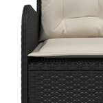vidaXL Canapé de jardin et coussins en forme de L noir résine tressée