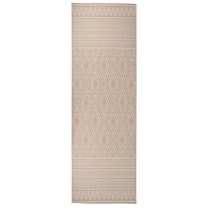 vidaXL Tapis à tissage plat d'extérieur 80x250 cm Rayures brunes