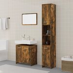 vidaXL Ensemble de meubles de salle de bain 3 Pièces Chêne fumé