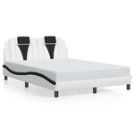 vidaXL Cadre de lit Viana avec LED sans matelas blanc et noir 120x200 cm