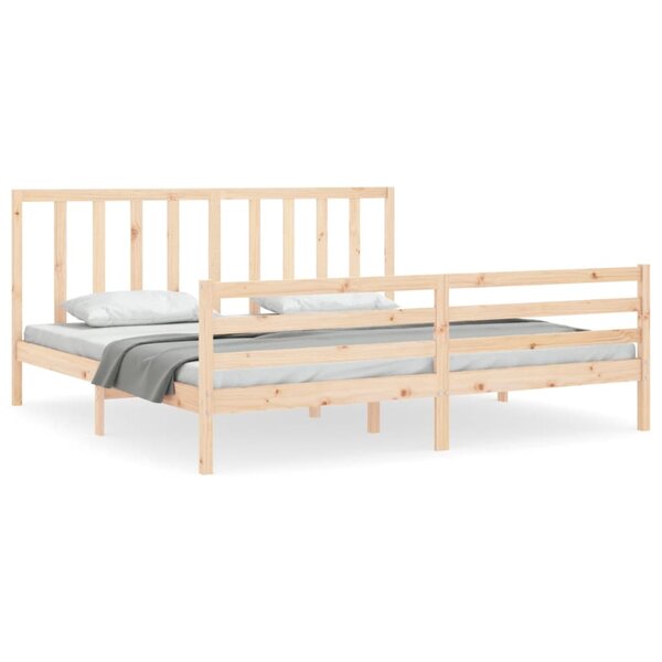 vidaXL Cadre de lit avec tête de lit 200x200 cm bois massif