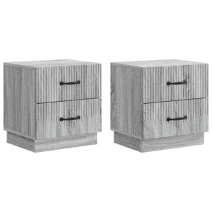 vidaXL Cabinet de chevet 2 pc Sonoma gris 43 x 34 5 x 44 5 cm