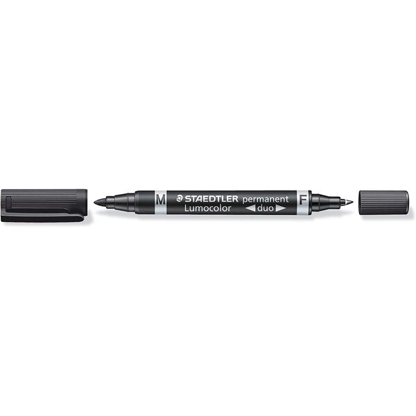 Marqueur d'atelier lumocolor duo permanent noir staedtler
