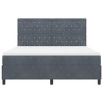 Lit Box Spring vidaXL avec Matelas Gris Foncé Super King Velours