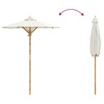 vidaXL Parasol de jardin Ø 150 x 210 cm Bambou Rond Crème blanc