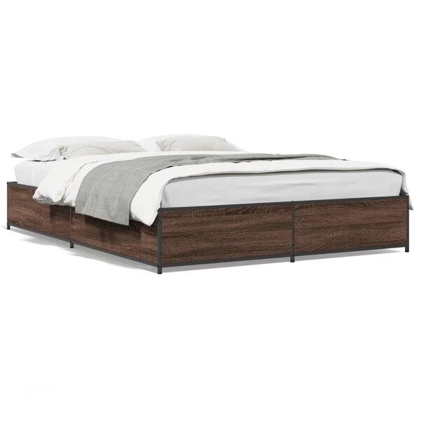vidaXL Cadre de lit sans matelas chêne marron 150x200 cm