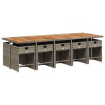 vidaXL Ensemble à manger de jardin 11Pièces avec coussins gris poly rotin