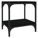 vidaXL Meuble TV Noir 40x33x41 cm Bois d'ingénierie et acier